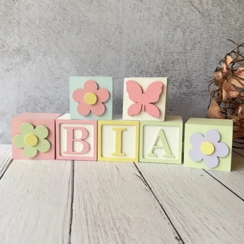 Tons Pastel Cubos 6x6cm Ts- Decoração Bebê
