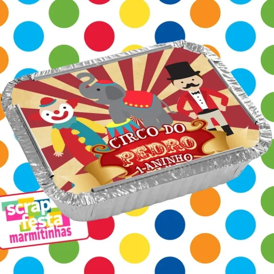 Marmitinha Personalizada Festa Circo Vintage