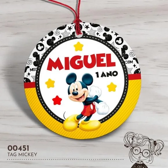 Tag Redonda Mickey - 00451