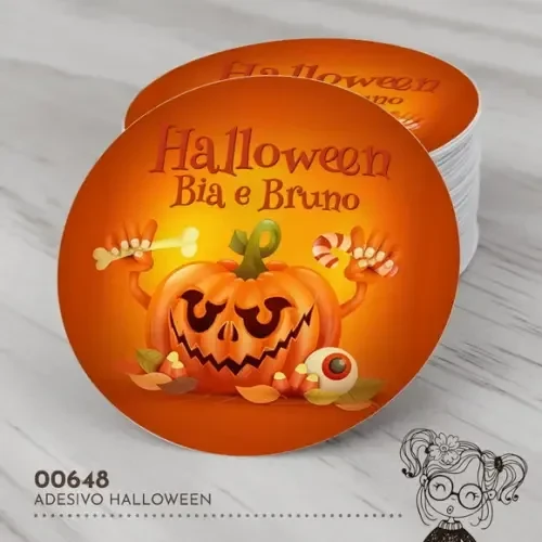 Adesivo Redondo Halloween - 00648