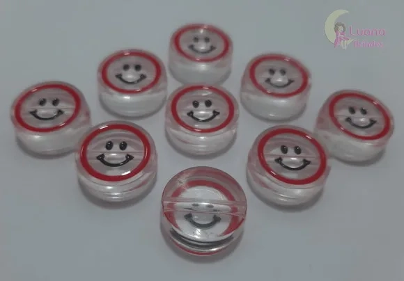 Carinha Sorridente de Acrílico c/furo passante-pct c/6 uni