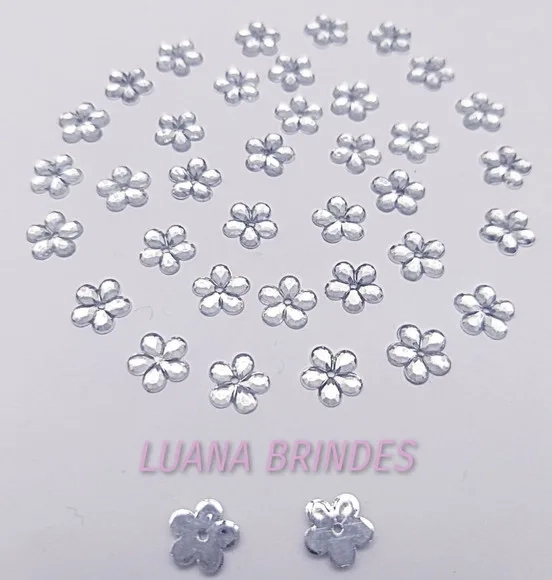 Chaton Flor de Prata - 8mm - pct c/ 200 unidades
