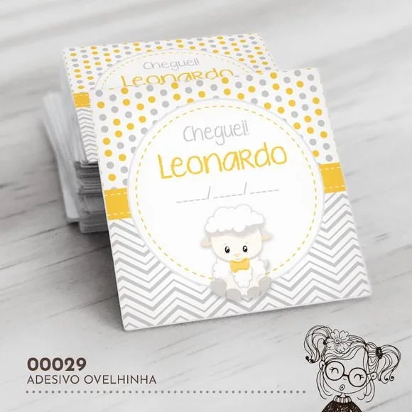 Adesivo Quadrado Ovelhinha - 00029