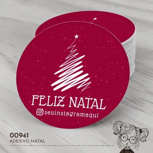 Adesivo Redondo Natal - 00941