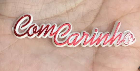 Plaquinhas com Carinho de Acrílico Injetado Pct C/5 Und