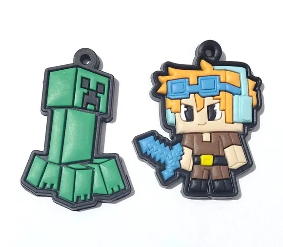 Pingente Minecraft Emborrachado Pacote com 6 Unidades