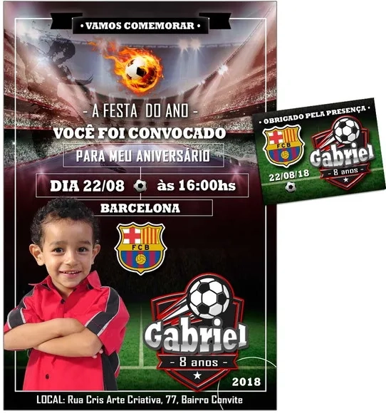 CONVITE DIGITAL e TAG Futebol Barcelona