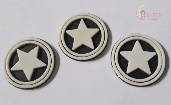 Aplique Símbolo Estrela de borracha - pct c/8 unid