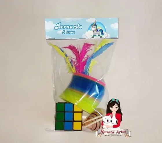Kit Brinquedos Retrô Personalizado Tema Unicórnio Menino