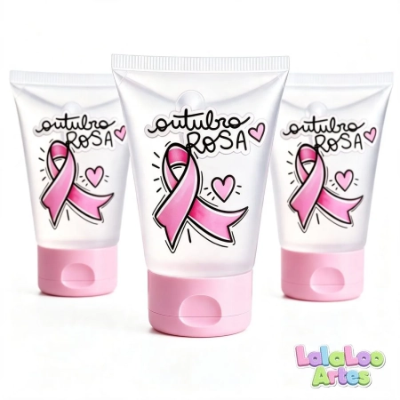 Frasco Personalizado Outubro Rosa Lembrancinha Laço Rosa Conscientização