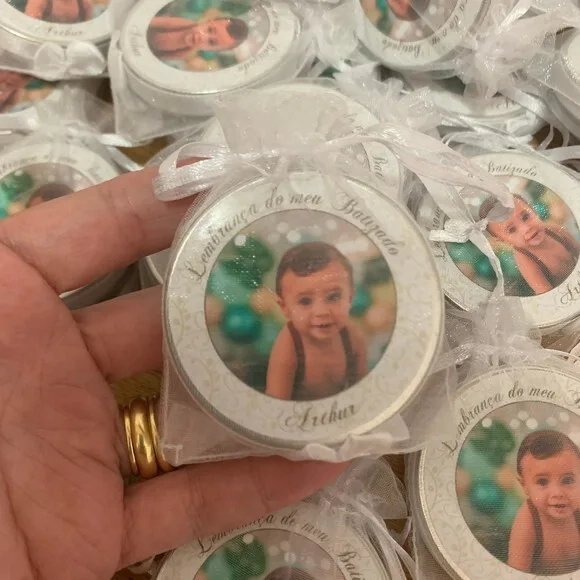 Latinha personalizada com foto Batizado