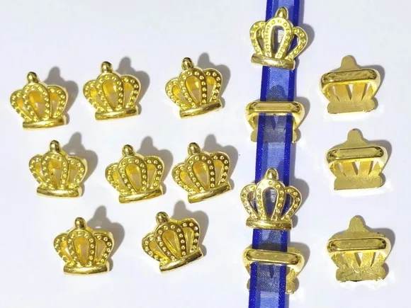 Coroa Dourada Passante 19mm Abs Pacote com 20 Unidades