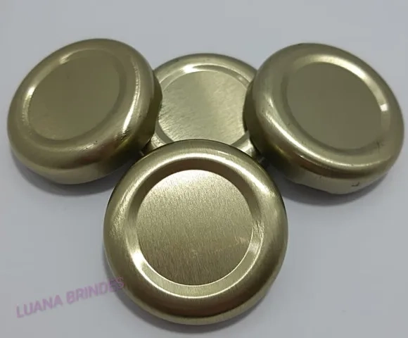 Potinho de Vidro 40ml C/tampa Dourada de Metal-pct 3 Uni