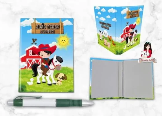Bloquinho com Caneta Fazendinha