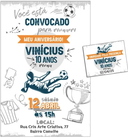 Convite Digital C/tag Futebol 4