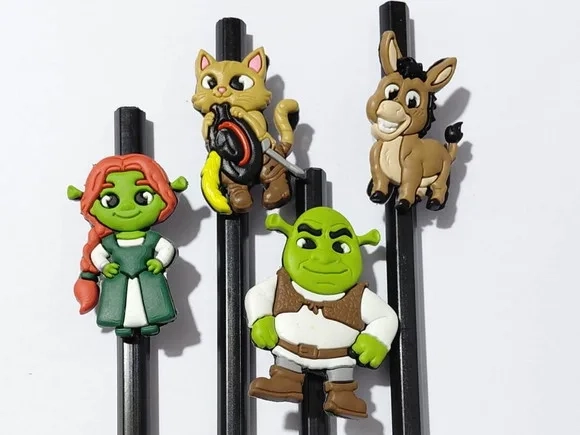 Ponteira P/lápis Turma do Shrek Emborrachado - 8 Unidades