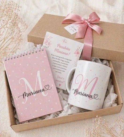 Kit Caneca Personalizada com Bloco A6