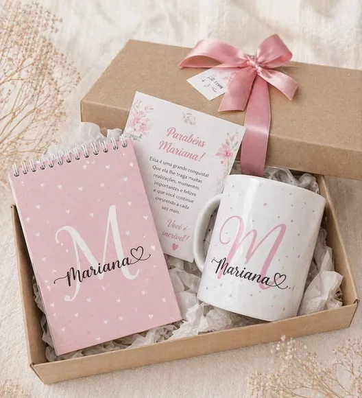 Kit Caneca Personalizada com Bloco A6