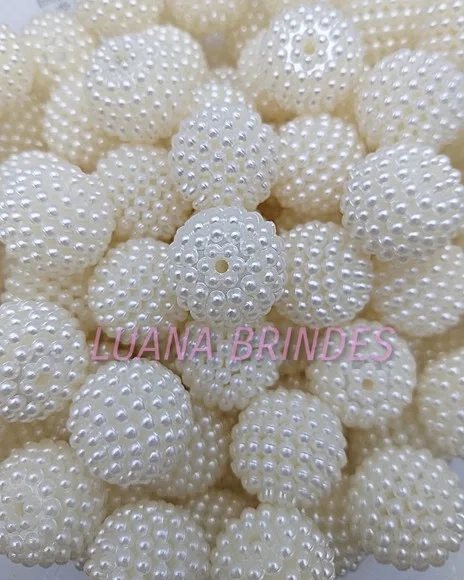Pérolas Craqueladas Branca 18mm Pct 20 unidades