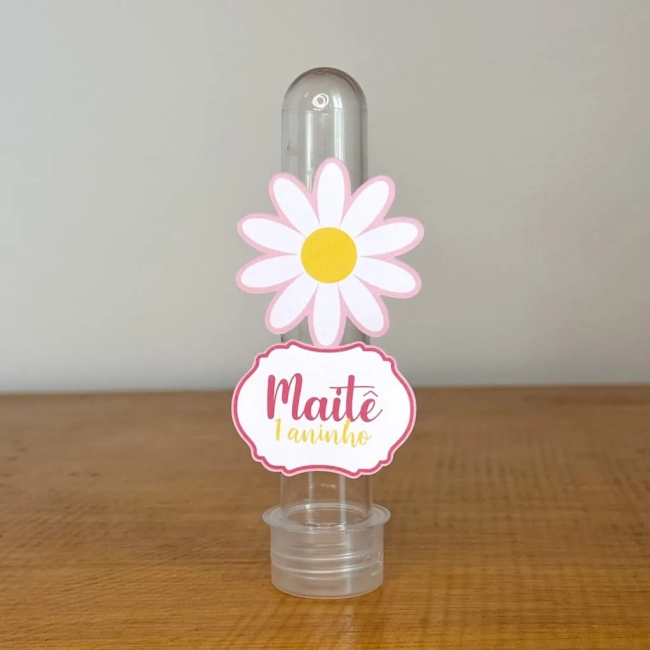 Apliques para Tubetes Personalizados MARGARIDAS - Decoração de Festa | Lembrancinhas | Aniversário | Personalizados