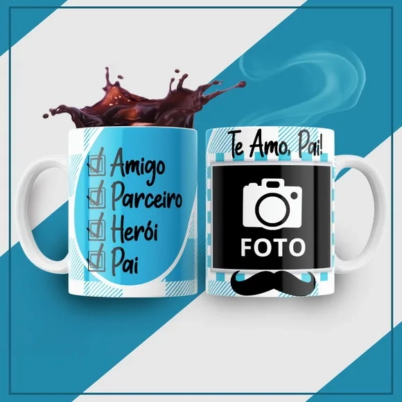 Caneca Personalizada Te Amo Pai Amigo Herói Parceiro