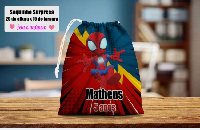 Saquinho Supresa para lembrancinhas Spider Man