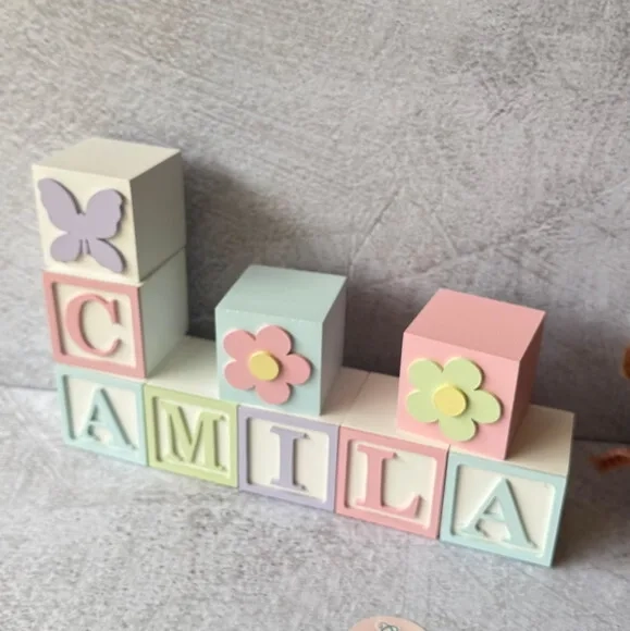 Tons Pastel Cubos 6x6cm Ts- Decoração Bebê
