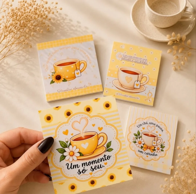 Embalagem para Chá Setembro Amarelo - Não Acompanha Chá
