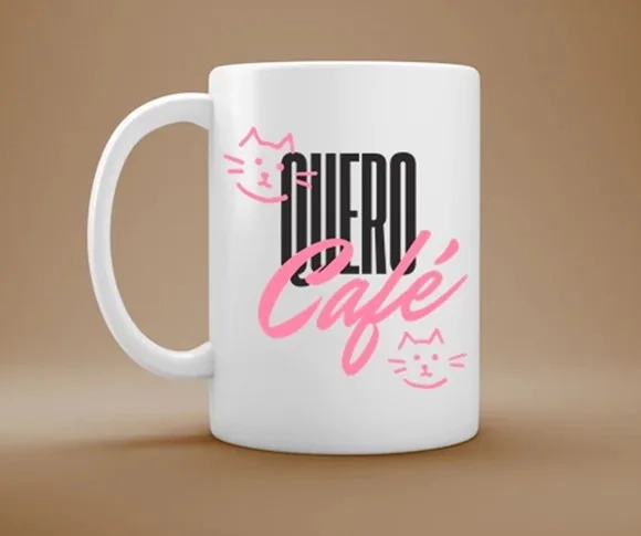 Caneca Gatos e Café Quero Café e Fofura