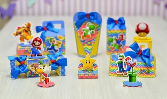 Kit 45 Lembrancinhas Mario Bros