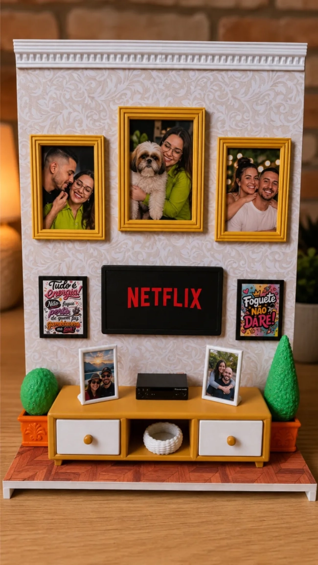 🧡 Cenário Série Decorativo Personalizado com Fotos Impressão 3D