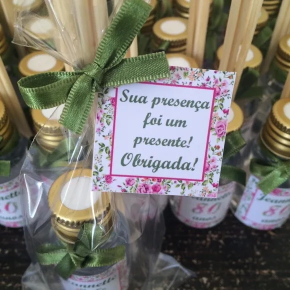 Lembrança Aniversário 80 Anos Mini Aromatizador Floral