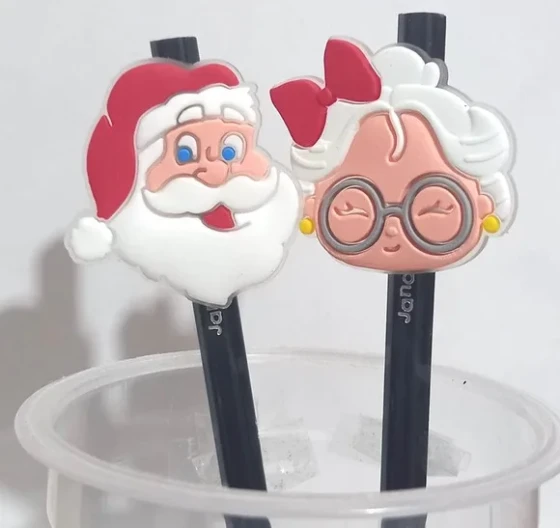 Lápis com Ponteira Natal - 6 Unidades
