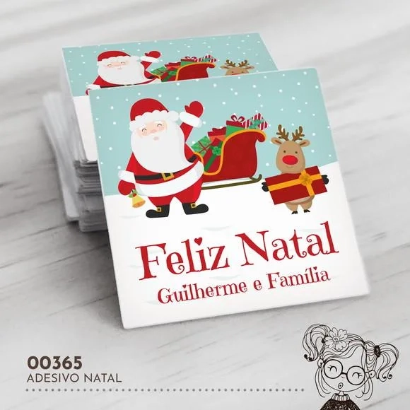Adesivo Quadrado Natal - 00365