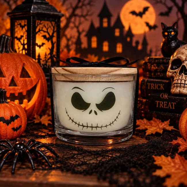 Vela Aromática no Copo Personalizada Halloween Jack e Sally  - O Estranho Mundo de Jack - Trabalhamos com outros temas
