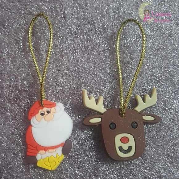 Pingentes para Árvore de Natal de Borracha - Pct C/6 Unid