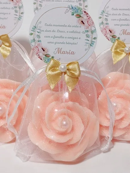 Lembrancinha de Aniversário 90 Anos: Sabonete Rosa Luxo