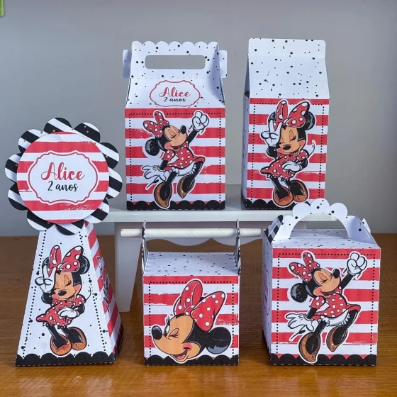 PEGUE E MONTE - Kit Festa MINNIE VERMELHA - Decoração de Festa | Lembrancinhas | Aniversário | Personalizados