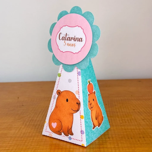 PEGUE E MONTE - Kit Festa CAPIVARA MENINA - Decoração de Festa | Lembrancinhas | Aniversário | Personalizados
