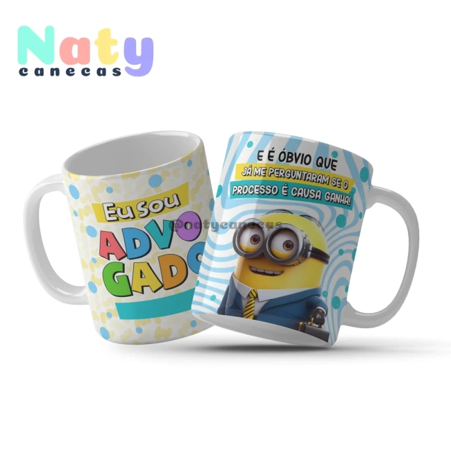 Caneca  Minions Profissões Masculinas Personalize com Nome.