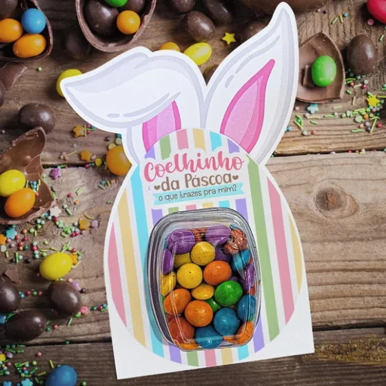 Card Orelha Páscoa Blister com Confete Coelho