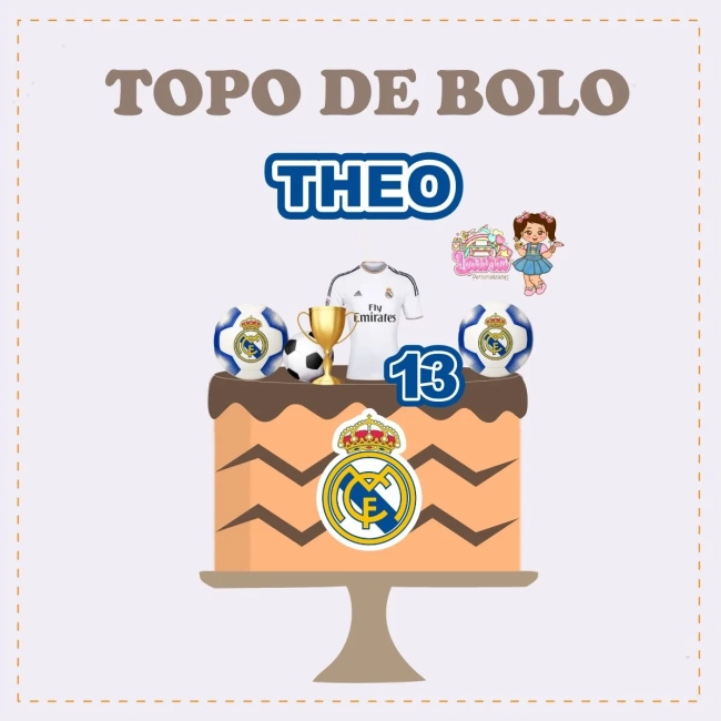 Kit Festa Só Um Bolinho REAL MADRI - Decoração de Festa