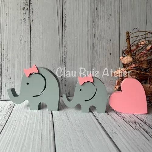 Elefantinhas + Coração- Decoração Bebê