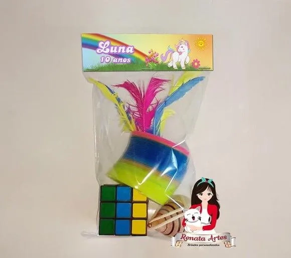 Kit Brinquedos Retrô Personalizado Tema Unicórnio