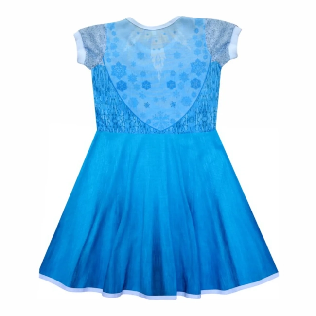 Vestido Infantil Fantasia Princesa do Gelo Azul com Detalhes Cristalinos