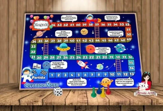 Tabuleiro Educativo Personalizado Tema Astronauta