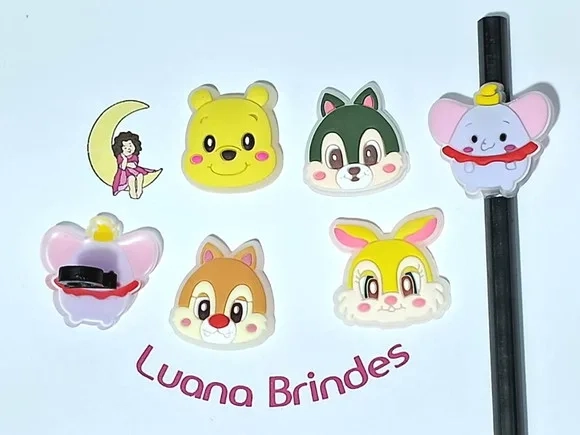 Lápis com Ponteira Ursinho Pooh Fluorescente 5 Peças