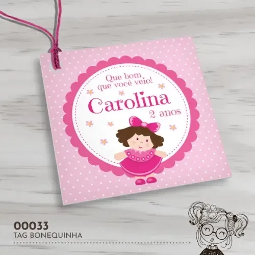 Tag Quadrada Bonequinha - 00033
