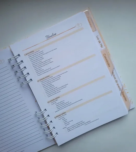 Planner da Noiva Personalizado Permanente c/ Divis - Mod 01