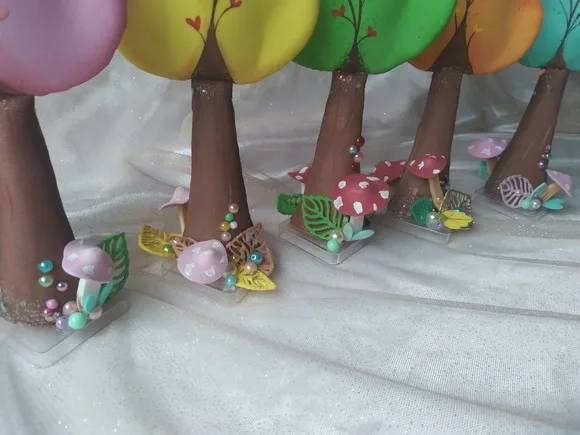 Kit 20 Árvores Enfeite Festa Infantil Jardim Encantado